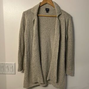 EILEEN FISHER Silk Textured Open Cardigan